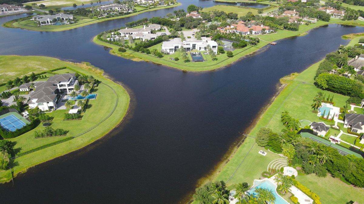 Aerial view of a residential community